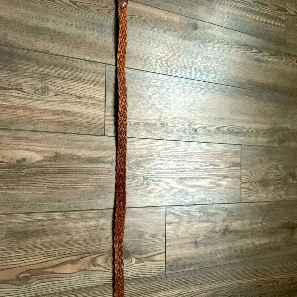 Braided Brown leather belt from Italy